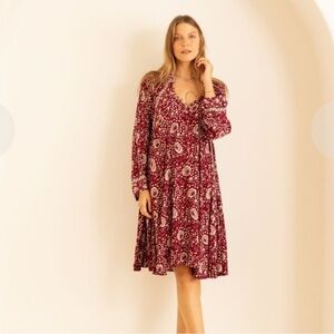 Fiore Short Dress -  Vintage Flowers Red